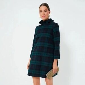 Tuckernuck  Blackwatch Tartan Daphne Wool Blend Mini Dress Size XXL Ruffle bow